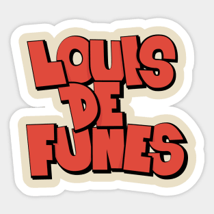 Louis de Funès Comic Typo Design - A Colorful Homage Sticker